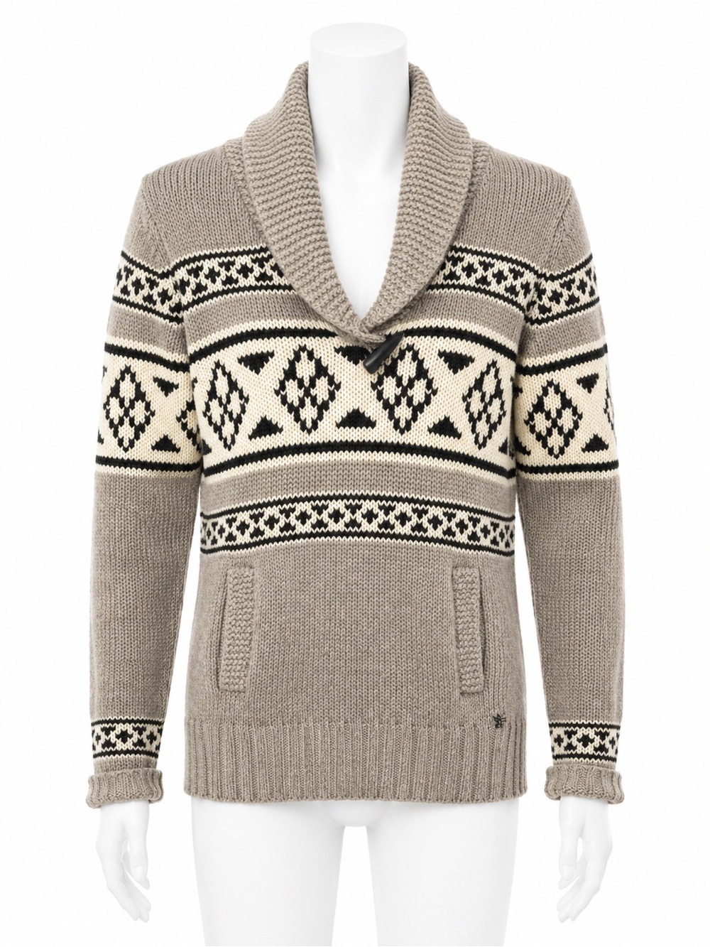 Aritzia TNA Lambswool Fair Isle Cowl Neck Sweater Size Medium